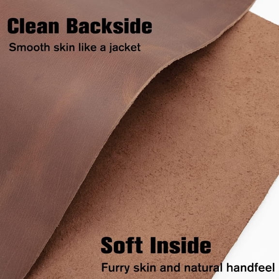 Brown Cowhide Genuine Crazy Horse 12 inch X 12 inch Cowhide Leather 1.8-2.0 mm Thick Sheets for Crafts, laser engraving, embossing, Hobby,