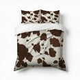 thumbnail image 1 of Brown Cowhide Leather Bedding Set 3 Pcs Soft Microfiber Quilt Cover For Bedroom Decor, Comforter Cover With 2 Pillowcase, 1 of 5
