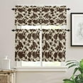 thumbnail image 1 of Brown Cowhide Print Kitchen Curtains | 3 Piece Semi Sheer Tiers | Graffie Pattern | Unique Window Treatments for Small Windows | Cafe, Living Room, Bedroom, 1 of 5