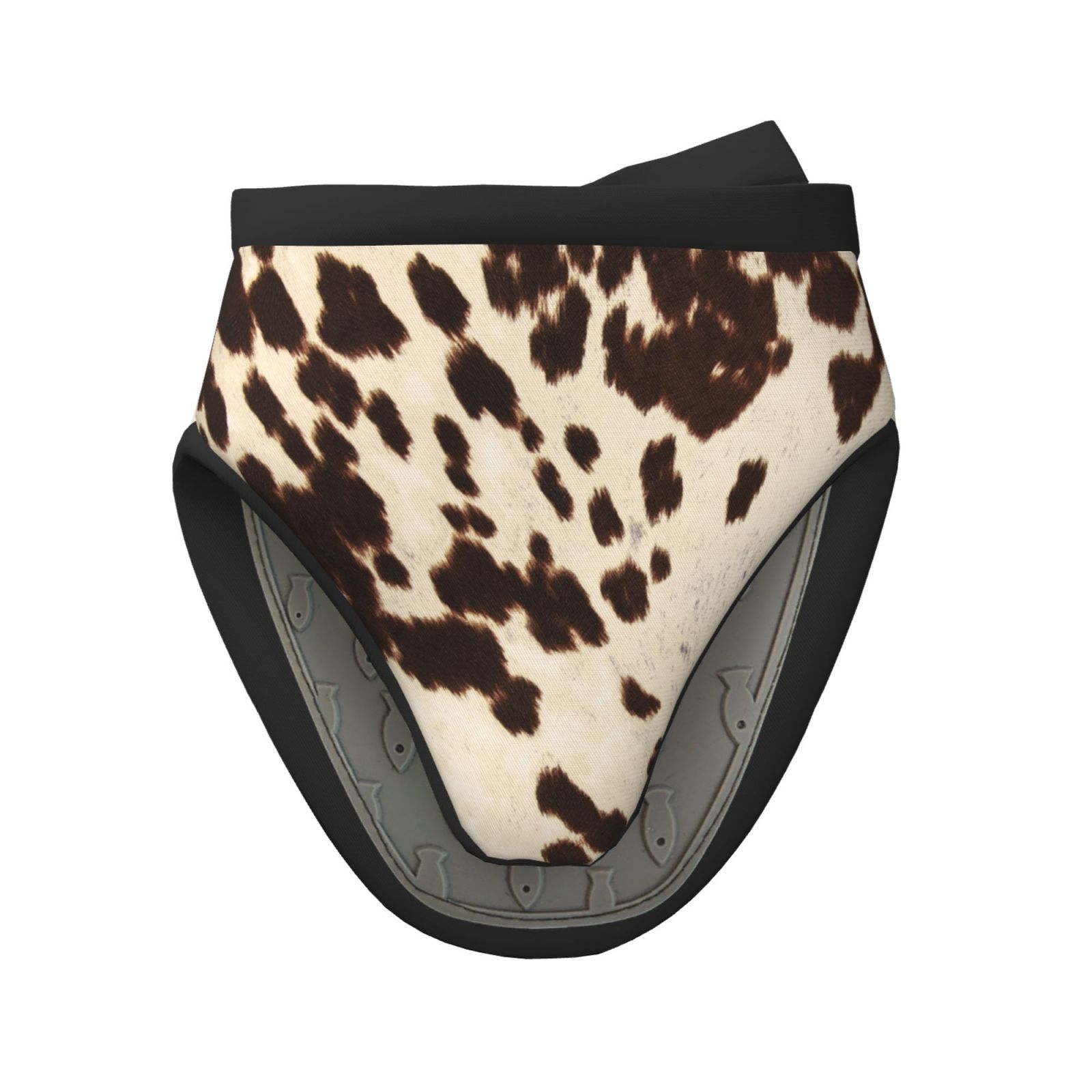 Brown Cowhide Printed, Mini Silicone Oven Mitts, Heat Resistant Non