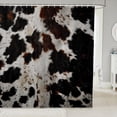 thumbnail image 1 of Brown Cowhide Waterproof Bathroom Curtain Farm Animal Print Bath Curtain,Milk Cow Shower Curtain Cow Print Bathroom Curtains,Farmhouse Wildlife Shower Set, 1 of 6