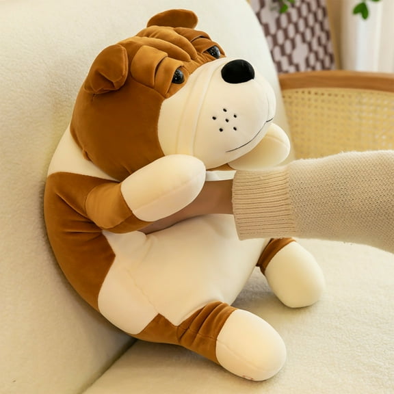 Brown Cozy Sofa Companion Brown Plush Dog Toy Snuggly Soft Stuffed Animal For Kids Relaxation Cuddling 40Cm Home Decoration