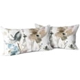 thumbnail image 1 of Brown Cream Grey Teal Floral Pillow Covers Watercolor Flower Couch 12x20'''' Pillow Cases Rustic Abstract Modern Throw Pillows Set of 2 Farmhouse Home Decor for Room Bedroom Bed Cushion Outdoor, 1 of 6