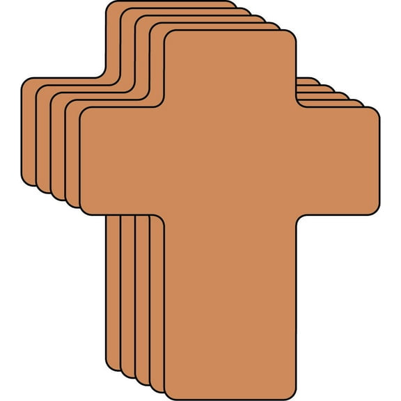 Brown Cross Single Color Creative Cut-Outs, 5.5in, 31pcs