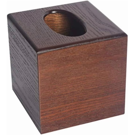 Brown Cube Wood Tissue Box Cover, Vintage Square Tissue Holder