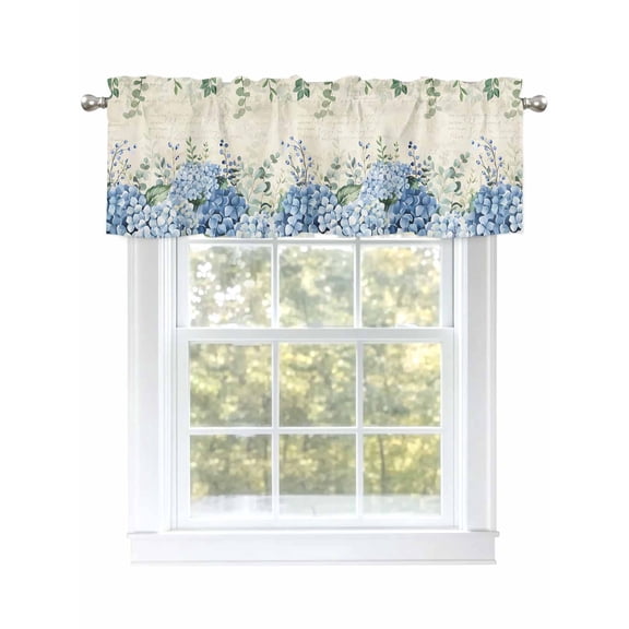 Brown Curtain Valances for Windows, Gradient Pattern Window Valances, Window Treatment Rod Pocket Valance Curtains for Living Room/Kitchen/Bedroom/Bathroom, 54x18in