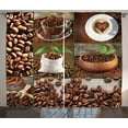 thumbnail image 1 of Ambesonne Brown Curtains 2 Panel Set, Coffee Beans and Bags, 108" x 63", Brown Green, 1 of 3