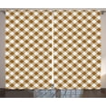 thumbnail image 1 of Ambesonne Brown Curtains 2 Panel Set, Cloth Pattern Geometric, 108" x 90", Caramel White, 1 of 3