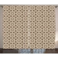 thumbnail image 1 of Ambesonne Brown Curtains 2 Panel Set, Squares Rhombuses Stars, 108" x 108", Pale Brown Off White, 1 of 3
