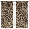 thumbnail image 1 of Brown Curtains 42Wx63H Inch Rod Pocket Leopard Print Bedroom Decor for Women Men Wild Safari Animal Skin Pattern Cheetah Fur Retro Wildlife Art Printed Living Room Window Drapes 2 Panels, 1 of 5