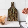 thumbnail image 1 of Brown Cutting Board, Old Grunge Brick Wall Aging Construction Rustic Home Structure Dirty Facade, Tempered Glass Cutting and Serving Board, Wine Bottle Shape, Brown Chestnut Brown, by Ambesonne, 1 of 1