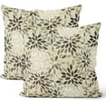 thumbnail image 1 of Brown Dahlia Pillow Covers 18x18 Set of 2, Geometric Floral Decorative Throw Pillow Covers Linen Rustic Flower Decor Cushion Case Farmhouse Home Decor for Couch Sofa Outdoor, 1 of 6