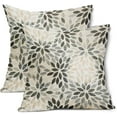 thumbnail image 1 of Brown Dahlia Throw Pillow Covers 16x16 Inch Rustic Geometric Flower Decorative Square Pillow Cases Beige Tan Gray Floral Cushion Covers Farmhouse Home Decor For Sofa Bedroom Couch Outdoor Set of 2, 1 of 1