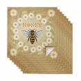 thumbnail image 1 of Brown Daisy Bees Cloth Napkins, Spring Farmhouse Honey Floral Rings Washable and Reusable Dinner Napkins Set of 8, Table Napkin for Kitchen Party Birthday Wedding Hotel Housewarming 20"x20", 1 of 9