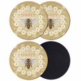 thumbnail image 1 of Brown Daisy Bees Coasters Set of 4, Absorbent Coasters for Drinks, Spring Farmhouse Honey Floral Rings Coaster for Desk Coffee Table Protection, Home Decor House Warming Gifts 4", 1 of 8