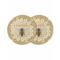 thumbnail image 1 of Brown Daisy Bees Round 13 Inch Placemats Set of 2, Spring Farmhouse Honey Floral Rings HeatResistant Non Slip Place Mats for Dining Table, Wipeable Braided Kitchen Table Mats for Housewarming, 1 of 9