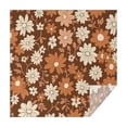 thumbnail image 1 of Brown Daisy Flower Floral Pattern Square Tablecloth,Waterproof Square Table Cover,Wipeable Spillproof Washable Table Cover for Home Kitchen Party Decor 60"x60"(152x152cm), 1 of 6