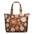 thumbnail image 1 of Brown Daisy Flower Floral Pattern Travel Tote Bags for Women Carry On,Large Weekender Bags for Women Travel,Multi Functional Duffle Bag for Work,Shopping,Sports, 1 of 5