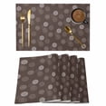 thumbnail image 1 of Brown Daisy Placemats Set of 8 Modern Farmhouse Chrysanthemum Floral Place Mats Indoor Wipeable Table Mats Washable Cloth Dining Table Placemats for Kitchen Holiday Party Home Decor 13x19 Inch, 1 of 9