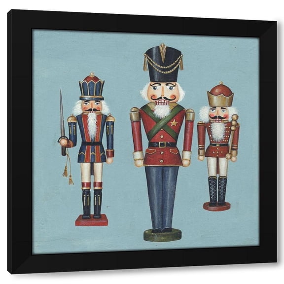 David Carter Brown 12x12 Black Modern Wood Framed Wall Art Titled - Soldier Nutcrackers
