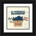 thumbnail image 1 of Brown, David Carter 15x15 Black Ornate Wood Framed with Double Matting Museum Art Print Titled - Blueberries Just Picked, 1 of 4