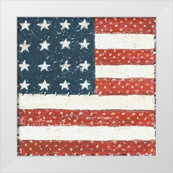 Brown, David Carter 20x20 White Modern Wood Framed Museum Art Print Titled - Americana Quilt IV