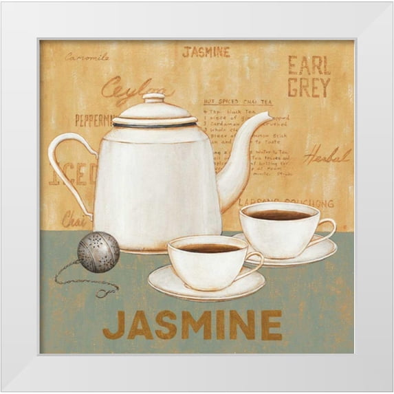 Brown, David Carter 20x20 White Modern Wood Framed Museum Art Print Titled - Jasmine Tea Teal