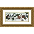 thumbnail image 1 of Brown, David Carter 24x12 Gold Ornate Wood Framed with Double Matting Museum Art Print Titled - Christmas Valley Village, 1 of 4