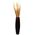 thumbnail image 1 of Brown Decorative Contemporary Mango Wood Ribbed Design Round Vase, 1 of 8