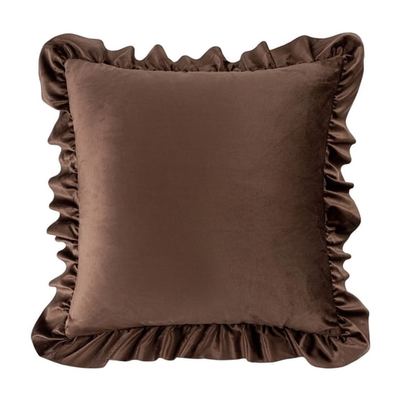 Brown Decorative Pillow,Brown Pillow,Velvet Lace Pillow Cover, Disassembled Washable Throw Pillow Case, Soft Home Decorative Cushion Cover for Couch Bedroom Living Room(Coffee 18*18in)