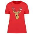 thumbnail image 1 of Brown Deer With Flower Antlers T-Shirt Women -Image by Shutterstock, Female x-Large, 1 of 2