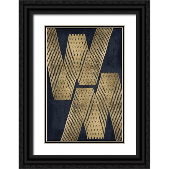 Brown, Denise 11x14 Black Ornate Wood Framed with Double Matting Museum Art Print Titled - Golden Criss Cross 2