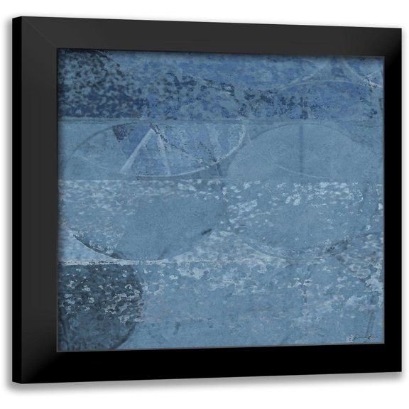 Brown, Denise 12x12 Black Modern Framed Museum Art Print Titled - Geo Abstract Blue Hues