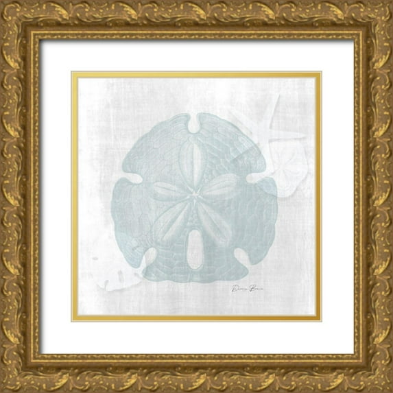Brown, Denise 12x12 Gold Ornate Wood Framed with Double Matting Museum Art Print Titled - Sand Dollar 1