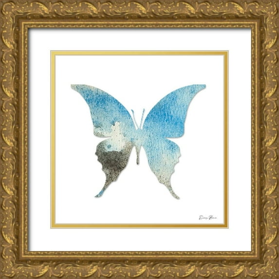 Brown, Denise 12x12 Gold Ornate Wood Framed with Double Matting Museum Art Print Titled - Watercolor Wings 3