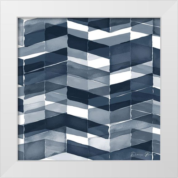 Brown, Denise 12x12 White Modern Wood Framed Museum Art Print Titled - Blue Geometric 1 Pantone Flat