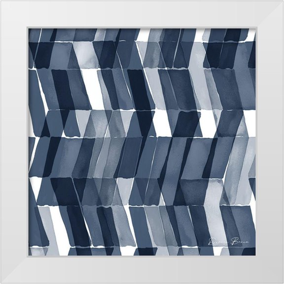 Brown, Denise 12x12 White Modern Wood Framed Museum Art Print Titled - Blue Geometric 2 Pantone Flat