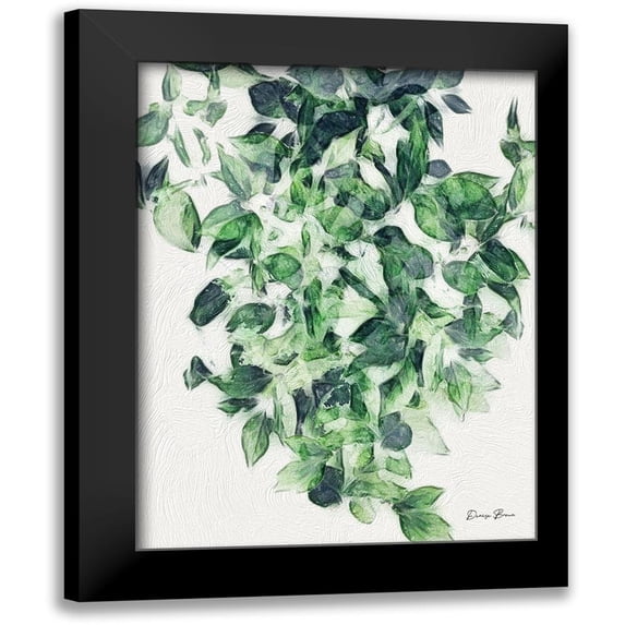 Brown, Denise 12x14 Black Modern Framed Museum Art Print Titled - Hanging Greens 1