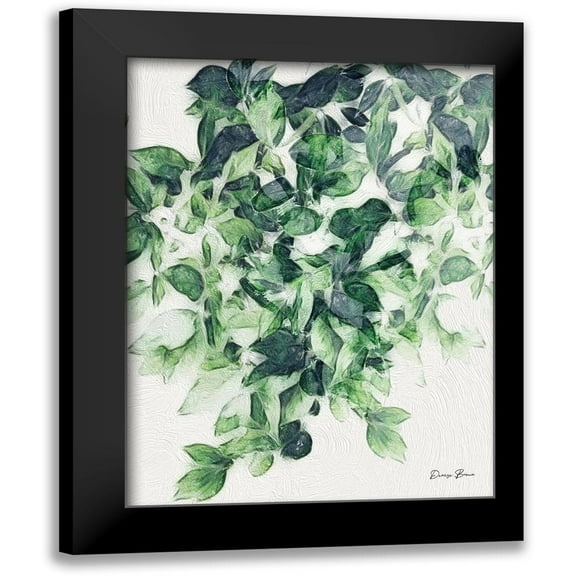 Brown, Denise 12x14 Black Modern Framed Museum Art Print Titled - Hanging Greens 2