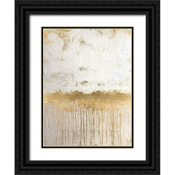 Brown, Denise 12x14 Black Ornate Wood Framed with Double Matting Museum Art Print Titled - Metallic Spill 1