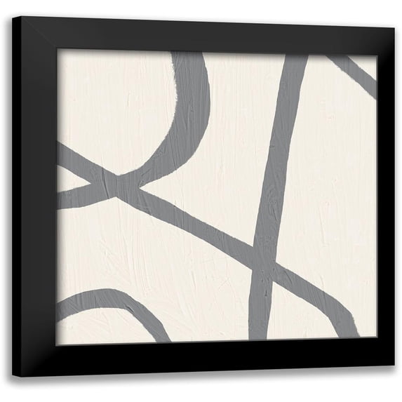 Brown, Denise 15x15 Black Modern Framed Museum Art Print Titled - Contrasting Lines 2 Gray