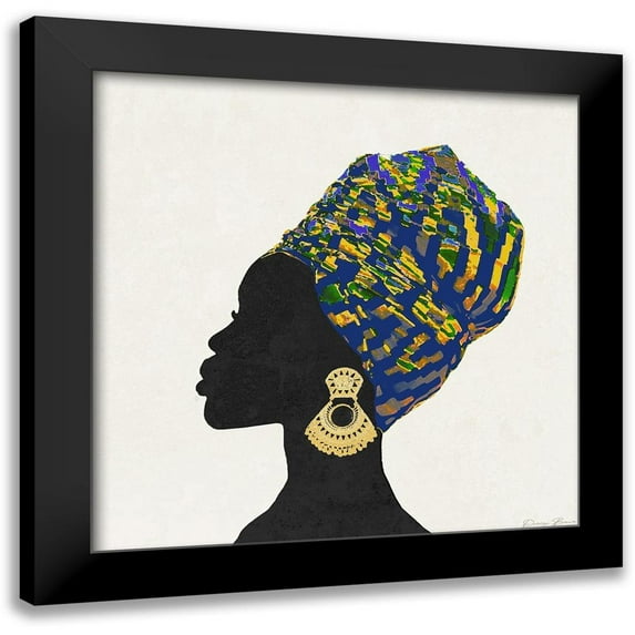 Brown, Denise 15x15 Black Modern Framed Museum Art Print Titled - Kente 2