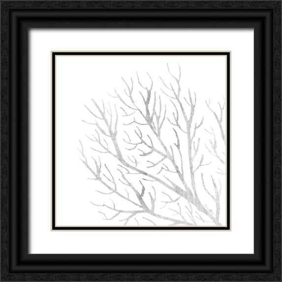 Brown, Denise 15x15 Black Ornate Wood Framed with Double Matting Museum Art Print Titled - White Seaweed 1