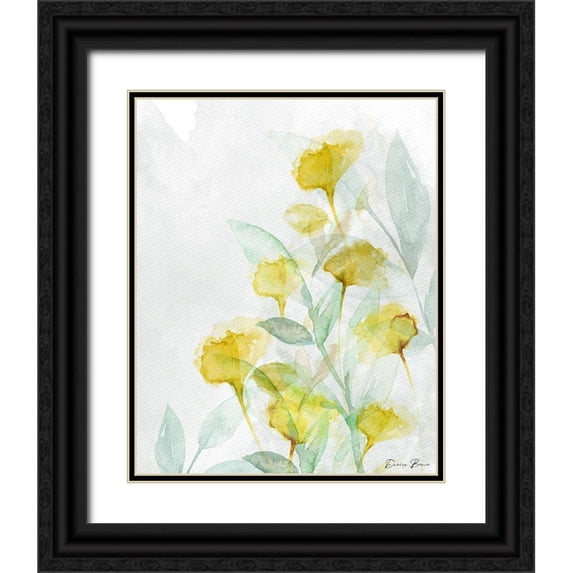 Brown, Denise 15x18 Black Ornate Wood Framed with Double Matting Museum Art Print Titled - Modern Poppies 2