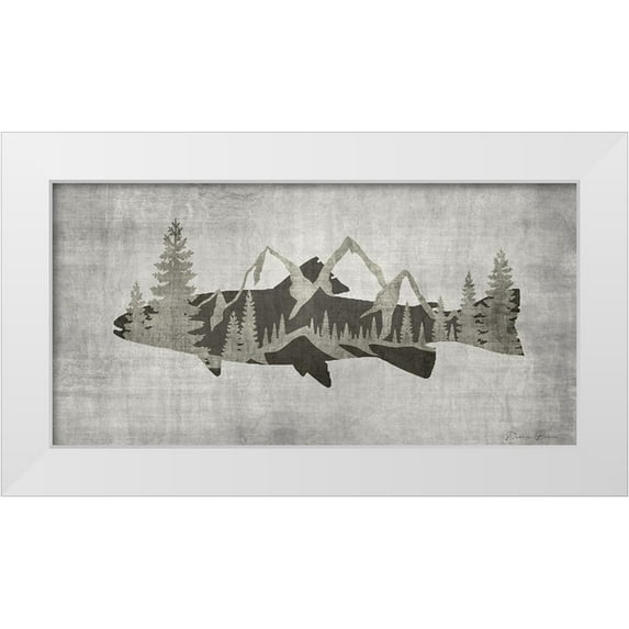 Brown, Denise 18x11 White Modern Wood Framed Museum Art Print Titled - Mountain Trout 2
