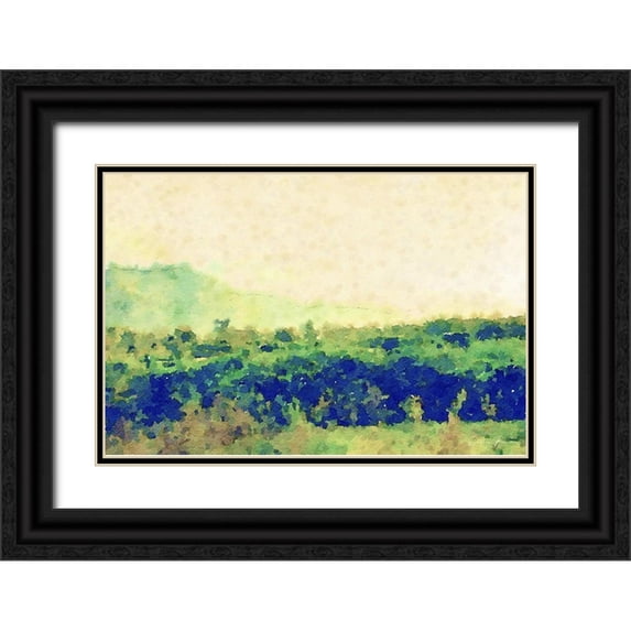 Brown, Denise 18x13 Black Ornate Wood Framed with Double Matting Museum Art Print Titled - Watercolor Landscape 2