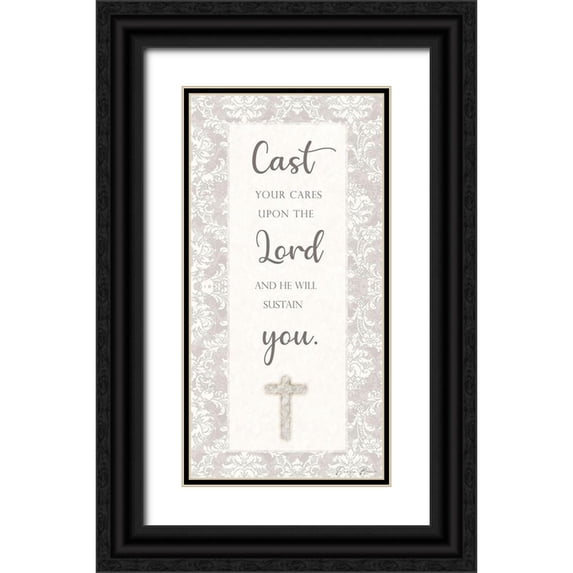 Brown, Denise 18x32 Black Ornate Wood Framed with Double Matting Museum Art Print Titled - Cast Your Cares