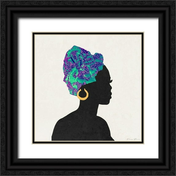Brown, Denise 20x20 Black Ornate Wood Framed with Double Matting Museum Art Print Titled - Kente 3