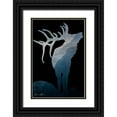 thumbnail image 1 of Brown, Denise 23x32 Black Ornate Wood Framed with Double Matting Museum Art Print Titled - Buck Silhouette 1 Black, 1 of 4
