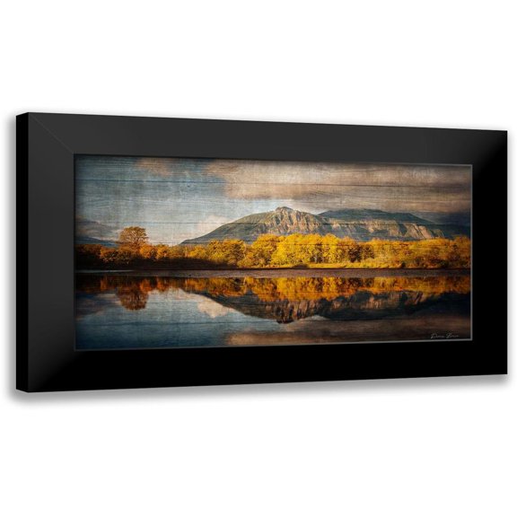 Brown, Denise 24x14 Black Modern Framed Museum Art Print Titled - Mountain Reflection
